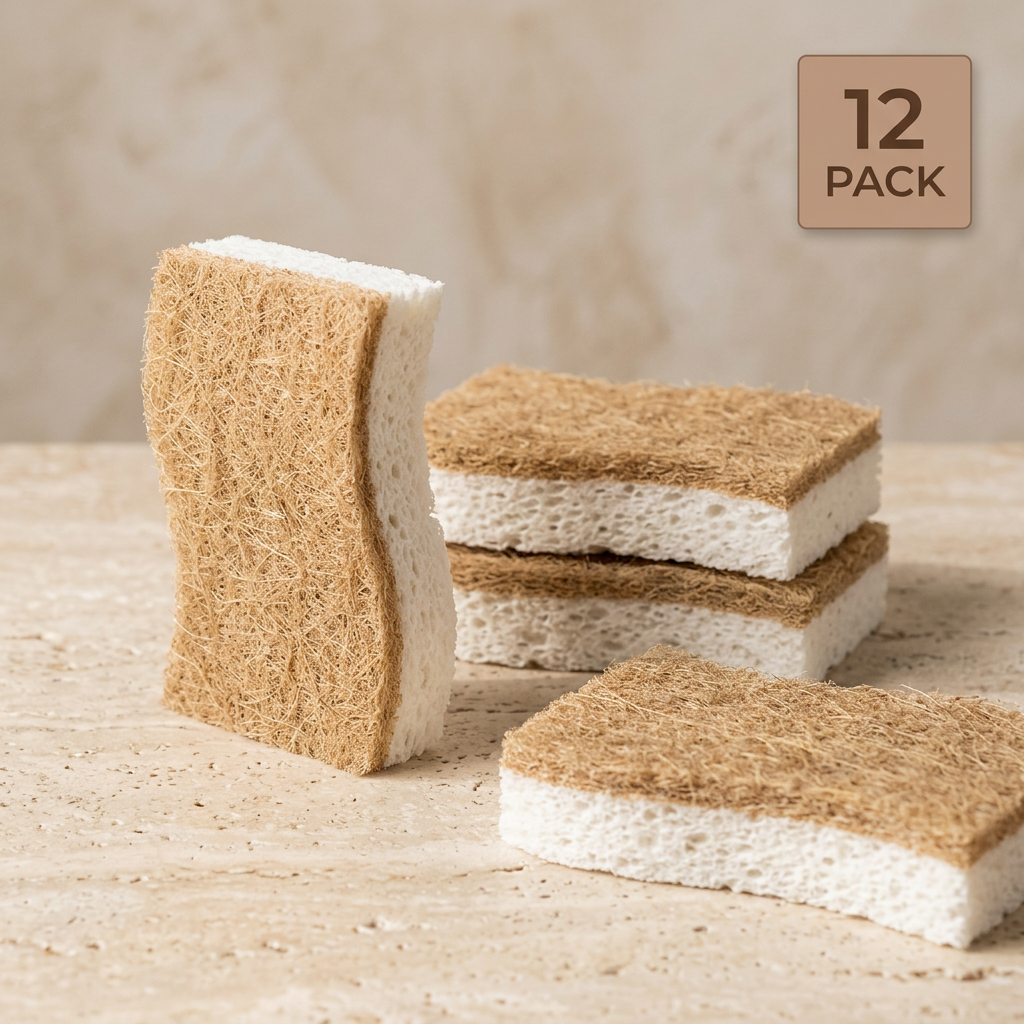 Plant-Based Kitchen Sponges - 12 Pack