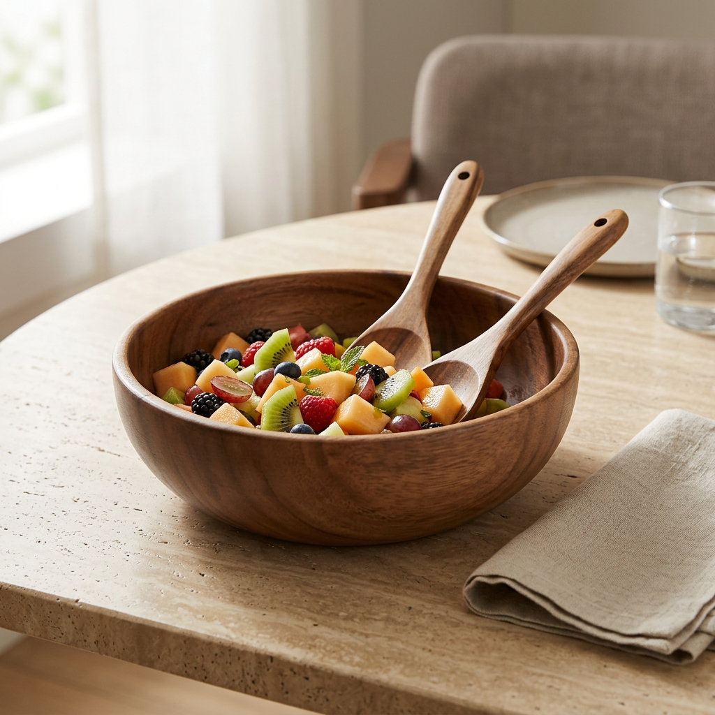 Acacia Salad Bowl & Servers Set