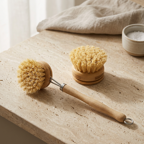 Bamboo Dish Scrub & Replacement Head