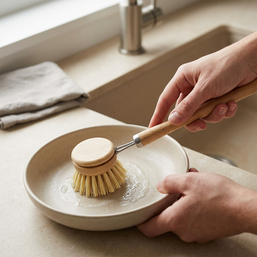 Bamboo Dish Scrub & Replacement Head